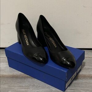 Stuart Weitzman Black Patent Toe Heels